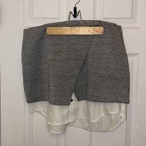 Intermix Womens Skirt Size L Gray White,  Above Knee Cotton Casual